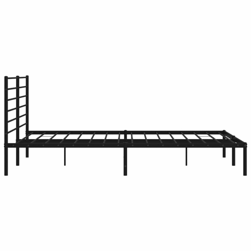 vidaXL Black California King Metal Bed Frame with Headboard & Slats, No Mattress, Easy Assembly