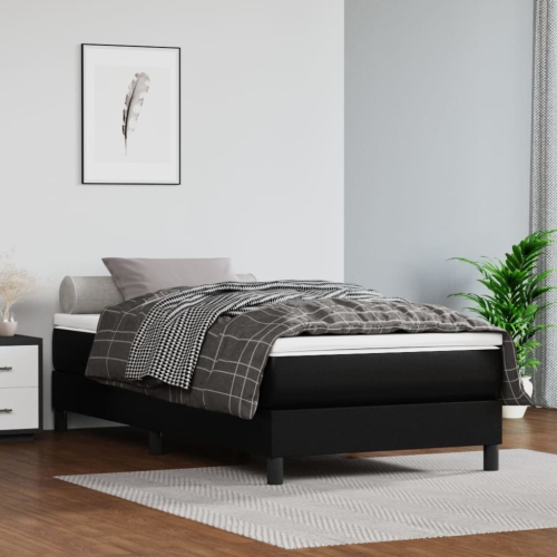 Sommier à ressorts avec matelas noir 100 x 203&nbsp;cm pour très grand lit simple