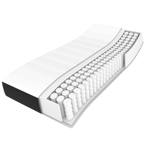 Sommier à ressorts avec matelas noir 100 x 203&nbsp;cm pour très grand lit simple