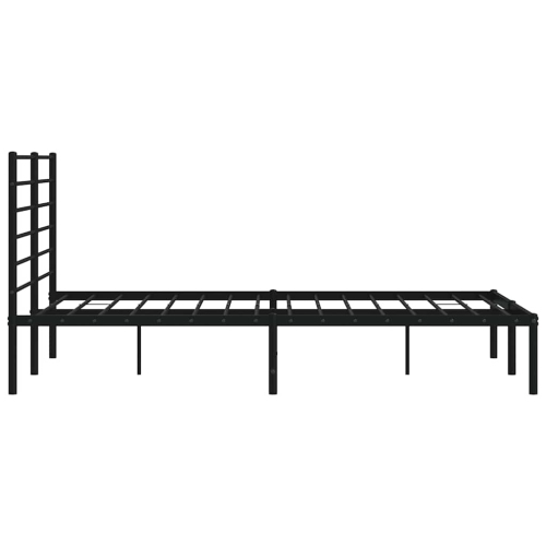 vidaXL Black Full Metal Bed Frame with Headboard & Slats, No Mattress, Easy Assembly