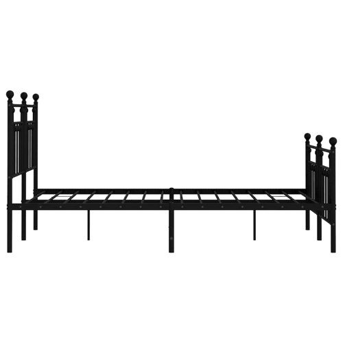 vidaXL 12" Black Queen Metal Bed Frame with Headboard & Footboard No Mattress