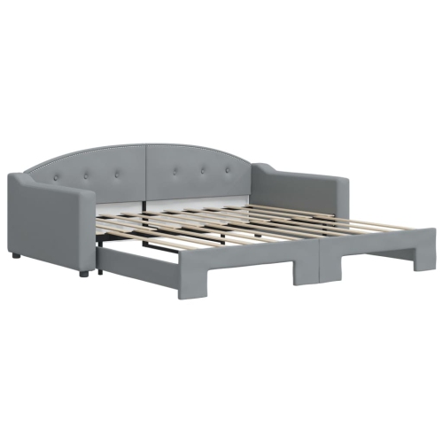 VIDAXL  Daybed With Trundle Without Mattress Light 100X190 Cm In Grey
