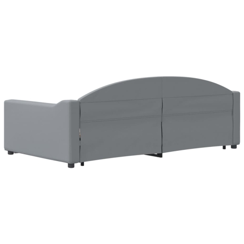 vidaXL Daybed with Trundle without Mattress Light Grey 100x190 cm