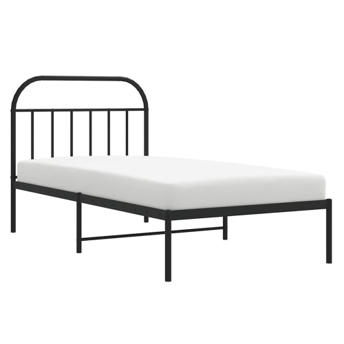vidaXL 12" Black Twin XL Metal Bed Frame with Headboard No Mattress