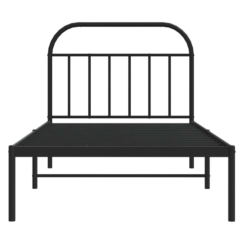 vidaXL 12" Black Twin XL Metal Bed Frame with Headboard No Mattress