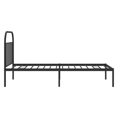 vidaXL 12" Black Twin XL Metal Bed Frame with Headboard No Mattress