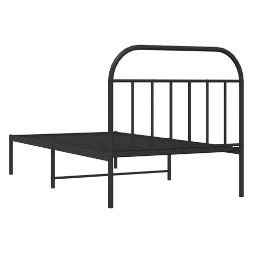 vidaXL 12" Black Twin XL Metal Bed Frame with Headboard No Mattress