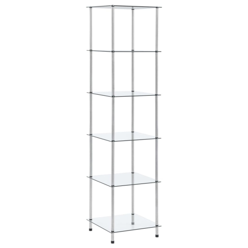VIDAXL  6-Tier Shelf Transparent 40X40X160 Cm Tempered Glass