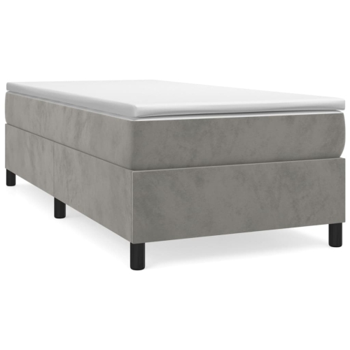 vidaXL Box Spring Bed Frame Light Grey Twin Velvet