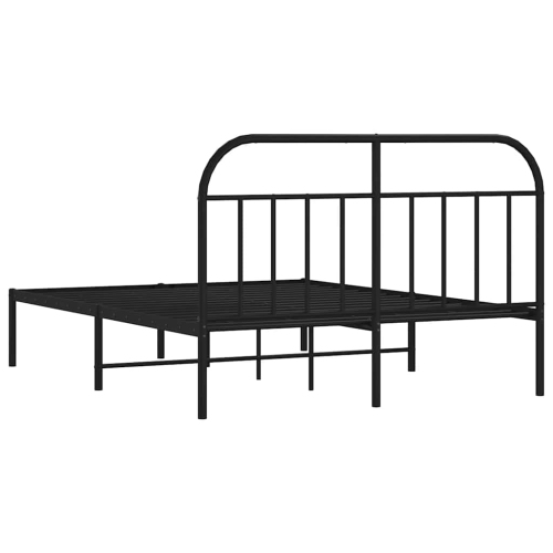 vidaXL 12" Black Queen Metal Bed Frame with Headboard No Mattress