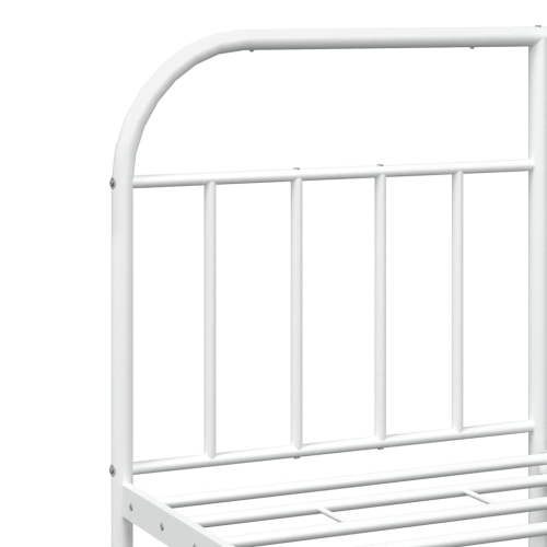 vidaXL 12" White California King Metal Bed Frame with Headboard No Mattress