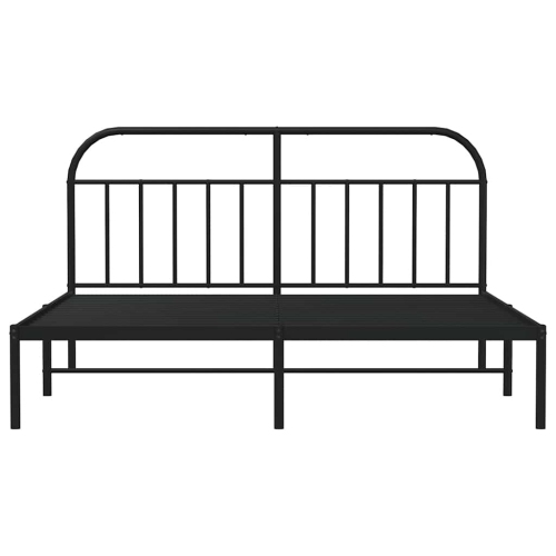 vidaXL 12" Black California King Metal Bed Frame with Headboard No Mattress