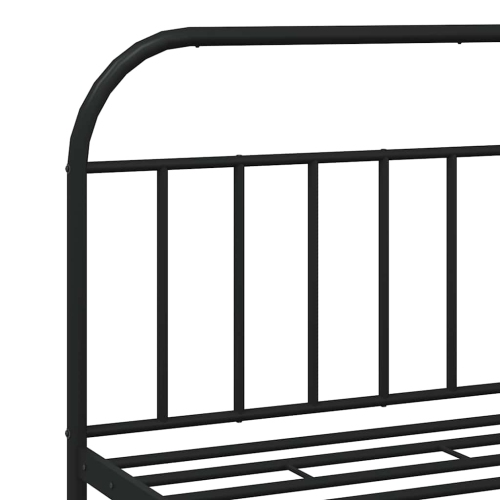 vidaXL 12" Black California King Metal Bed Frame with Headboard No Mattress