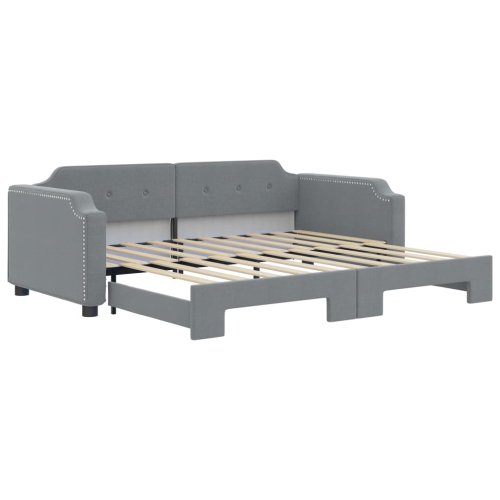 VIDAXL  Daybed With Trundle Without Mattress Light Grey 100X190 Cm