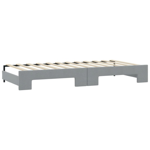vidaXL Daybed with Trundle without Mattress Light Grey 100x190 cm