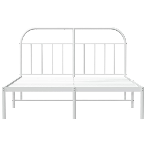 vidaXL 12" White Queen Metal Bed Frame with Headboard No Mattress