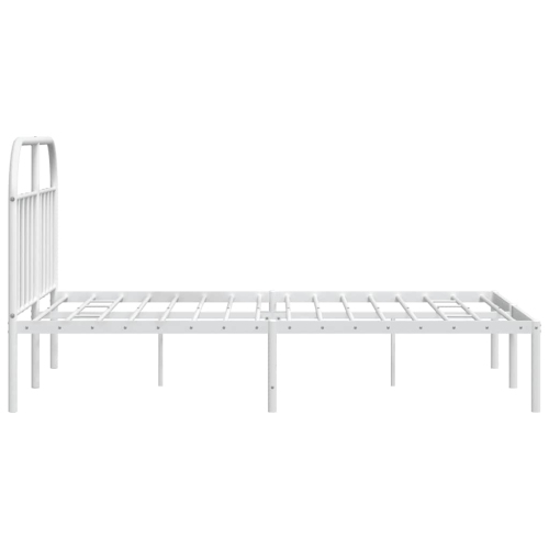 vidaXL 12" White Queen Metal Bed Frame with Headboard No Mattress