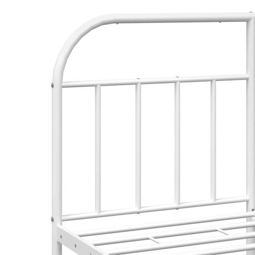 vidaXL 12" White Queen Metal Bed Frame with Headboard No Mattress