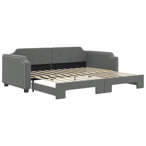 vidaXL Daybed with Trundle without Mattress Dark Grey 100x190 cm