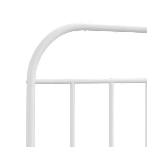 vidaXL 12" White Twin XL Metal Bed Frame with Headboard & Footboard No Mattress