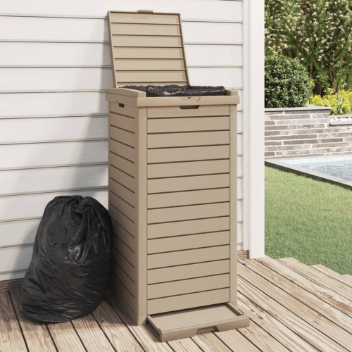 vidaXL Outdoor Garbage Bin Light Brown 41x41x86 cm Polypropylene
