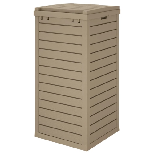 vidaXL Outdoor Garbage Bin Light Brown 41x41x86 cm Polypropylene
