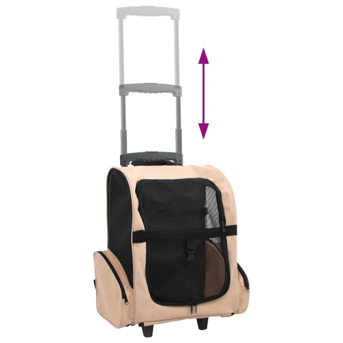 vidaXL Foldable Multipurpose Pet Trolley Beige