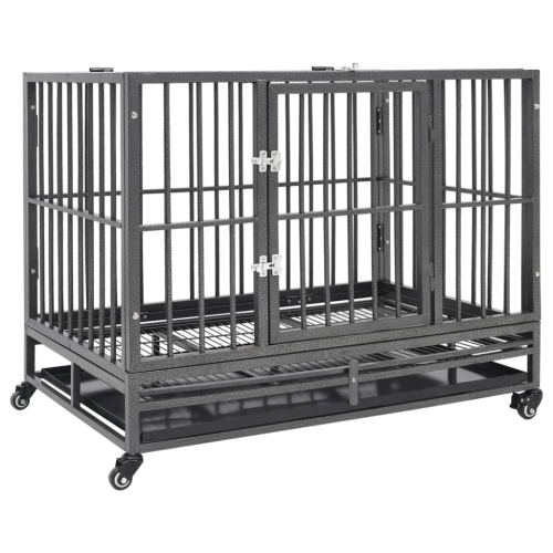 VIDAXL  Dog Cage With Wheels Steel 102X72X85 Cm