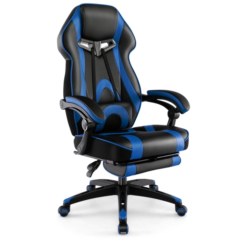 COSTWAY  Gaming Chair Adjustable E-Sports Racing Style Chair With Padded Headrest, Lumbar Support