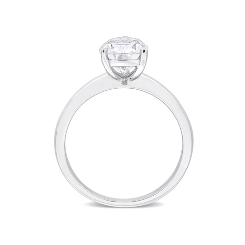 2.00 Carat Lab-Created Pear-Cut Moissanite Engagement Ring in Sterling Silver
