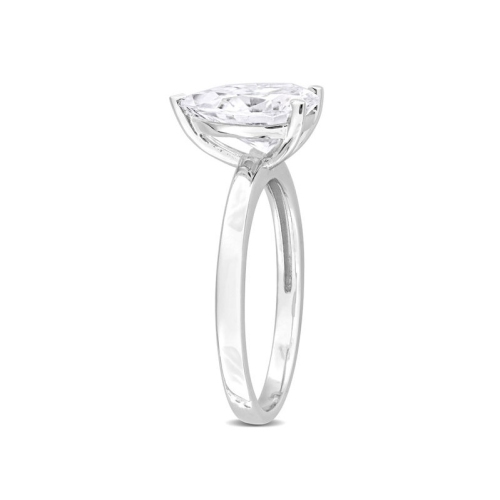 2.00 Carat Lab-Created Pear-Cut Moissanite Engagement Ring in Sterling Silver