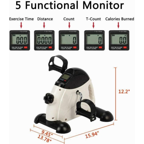 New Version Mini Exercise Bike Pedal Exerciser with LCD Monitor for Leg and Arm Exercise