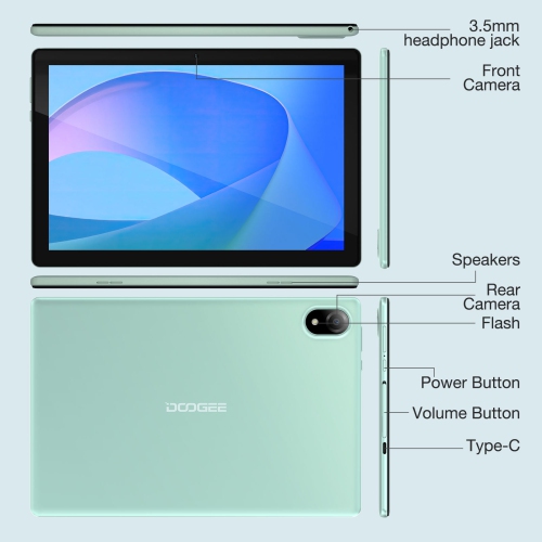 Doogee U10 Tablet Pc 10.1" Ips Hd Display- Green