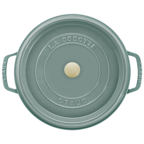 STAUB La Cocotte 6.75 L Cast Iron Round Cocotte, Eucalyptus