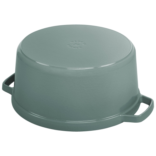 STAUB La Cocotte 6.75 L Cast Iron Round Cocotte, Eucalyptus