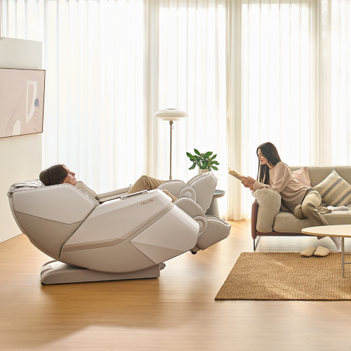 Bodyfriend Falcon Massage Chair 4 XD Module for Separate Leg Movement and Core Muscle Massage-Beige/Leather - FREE SHIPPING