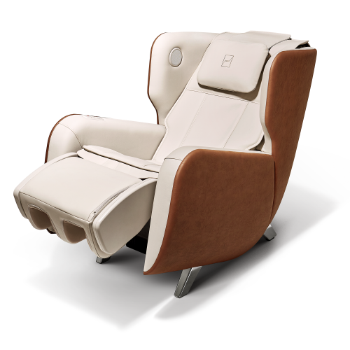 Bodyfriend Familie Reclining Massage Chair with Multi Massage Modes and Rotatable Footrest-Brown/Leather - FREE SHIPPING