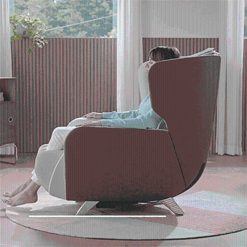 Bodyfriend Familie Reclining Massage Chair with Multi Massage Modes and Rotatable Footrest-Brown/Leather - FREE SHIPPING