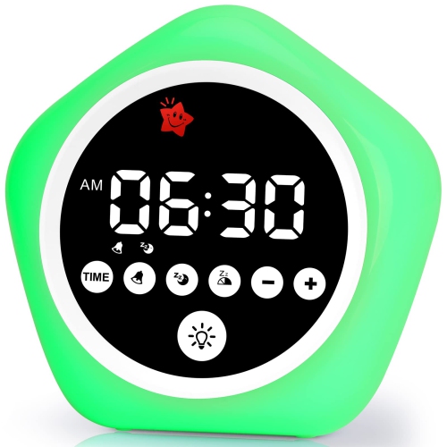 HLD Kids Alarm Clock, Toddler Sleep Training Clock With Night Lights, Ok to Wake Clock for Children