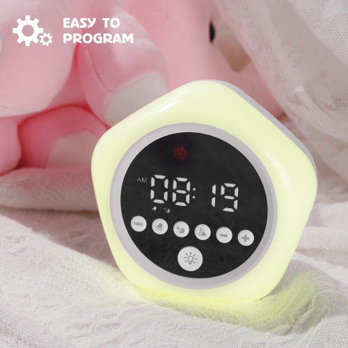 Kids Alarm Clock, Toddler Sleep Training Clock with Night Lights, Ok to Wake Clock for Children