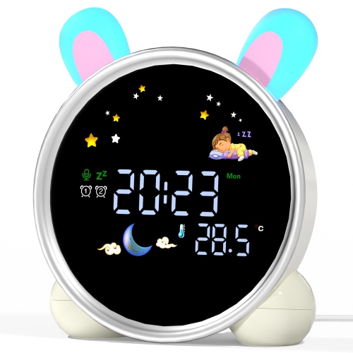 Réveille-matin pour enfants - décoration adorable pour chambre d'enfant, horloge de lit pour enfants et apprentissage du sommeil - réveille-matin pou