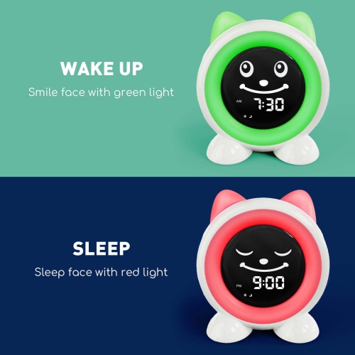 Time to Wake Kids Alarm Clock,Toddler Sleep Training Clock with Night Light & Nap Timer,Gift for 2-10 Years Old Children Boys Girls