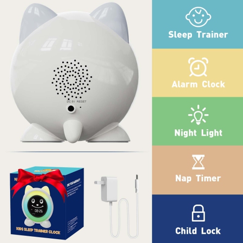 Time to Wake Kids Alarm Clock,Toddler Sleep Training Clock with Night Light & Nap Timer,Gift for 2-10 Years Old Children Boys Girls