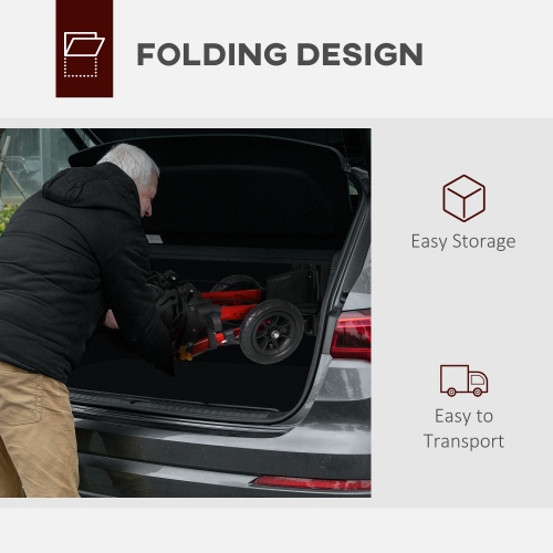 HOMCOM Rollator Walker for Seniors and Adults with 10'' Rubber Wheels, Seat, Aluminium Lightweight Folding Rolling Walker with Adjustable Handle,