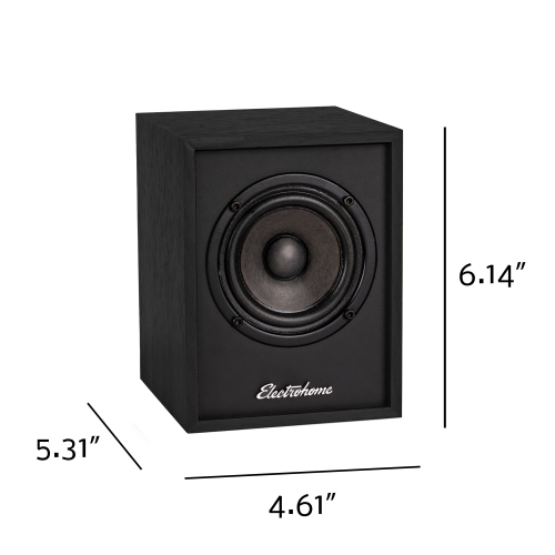 Electrohome Huntley Powered Bookshelf Speakers with Built-in Amplifier, 3" Drivers, Bluetooth 5, RCA/Aux - Black