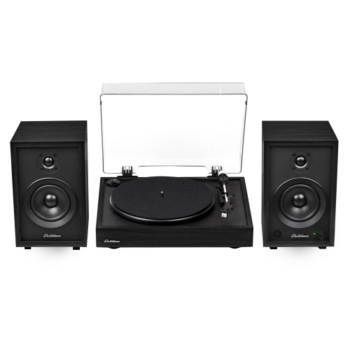ELECTROHOME  Montrose Record Player Stereo System With 4" Bluetooth Powered Bookshelf Speakers, Belt-Drive Turntable
