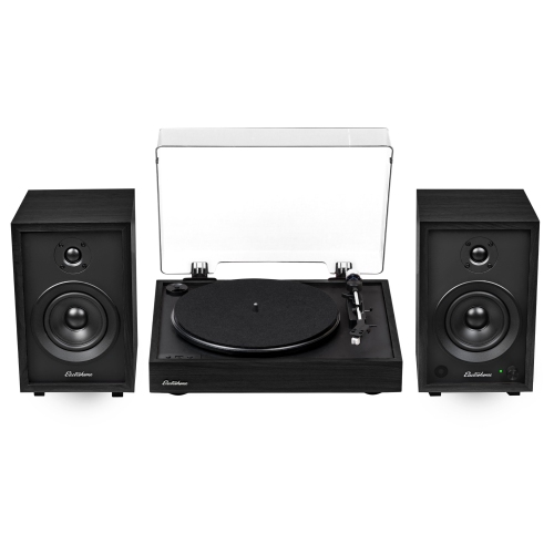ELECTROHOME  " Montrose Record Player Stereo System With 4"" Bluetooth Powered Bookshelf Speakers, Vinyl-To-Mp3 Recording"