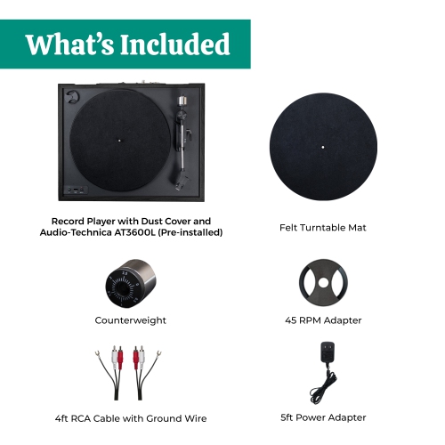 Lecteur de disques vinyle sans fil Montrose d'Electrohome, tourne-disque à entraînement par courroie, tête de lecture Audio-Technica, Bluetooth,