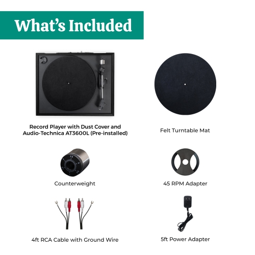 Tourne-disque en vinyle Montrose d'Electrohome, tourne-disque à entraînement par courroie, tête de lecture Audio-Technica, préamplificateur intégré,