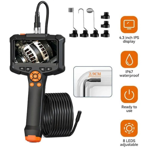 Caméra d'inspection de l'endoscope axGear écran de 4,3 pouces étanche de calibre industriel 33ft Snake